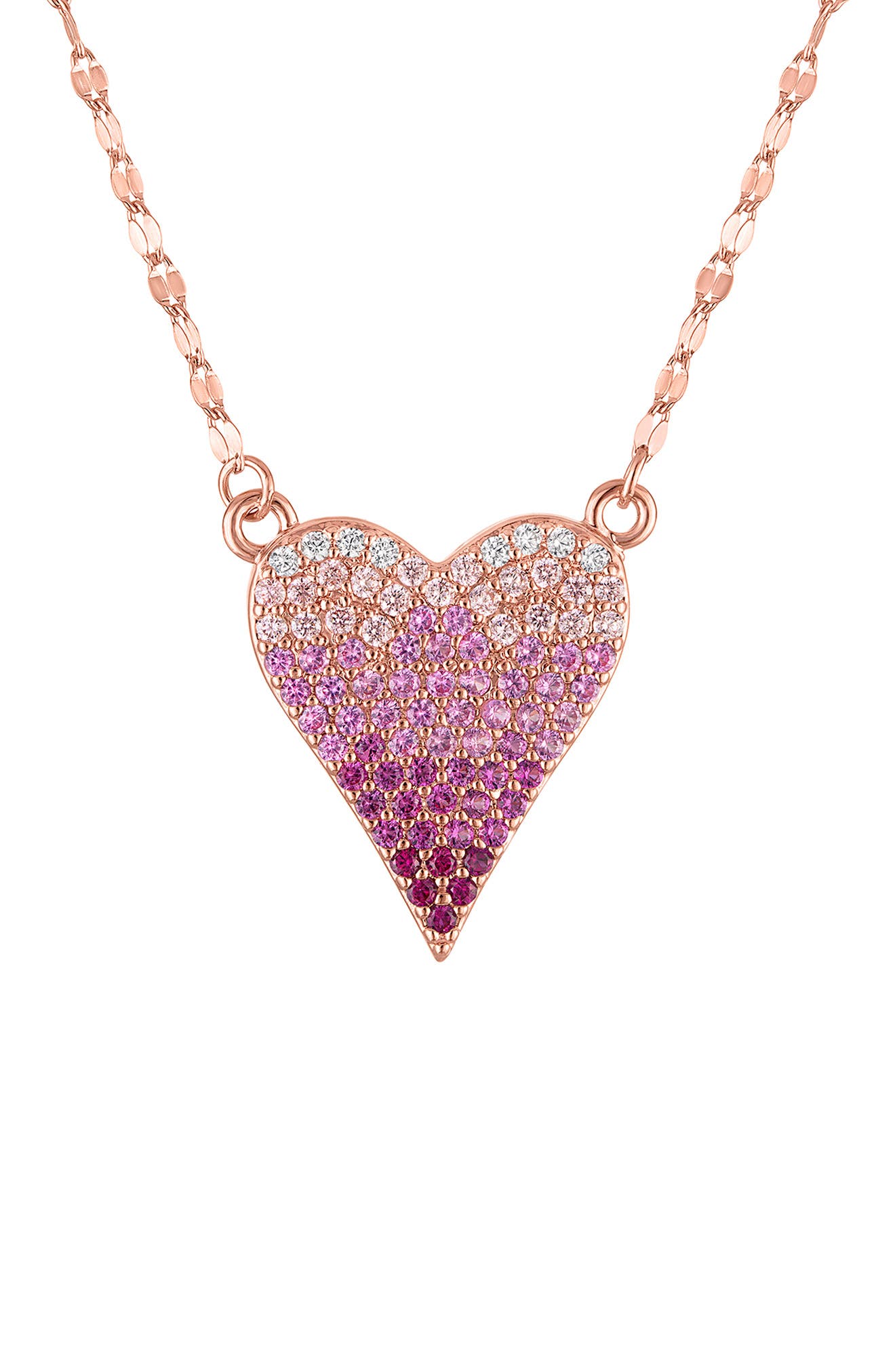 FZN Cubic Zirconia Heart Pendant Necklace