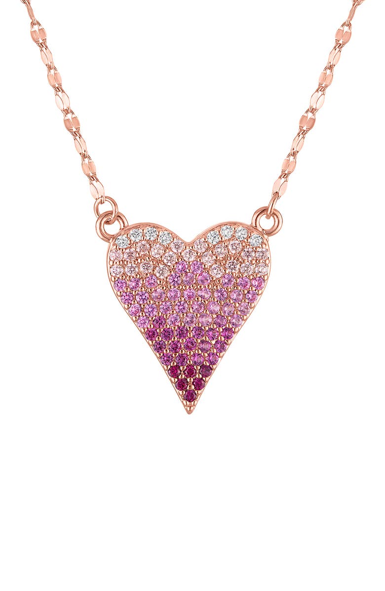 FZN Cubic Zirconia Heart Pendant Necklace, Main, color, 