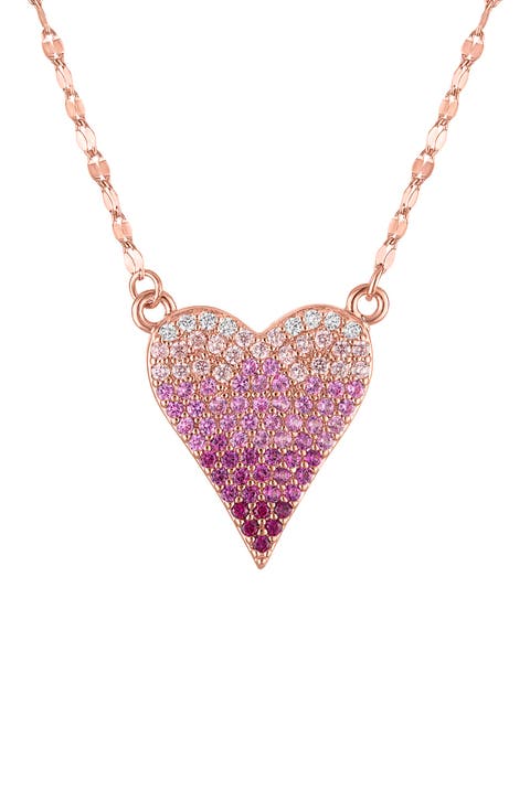 Cubic Zirconia Heart Pendant Necklace