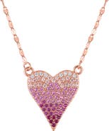 FZN Cubic Zirconia Heart Pendant Necklace