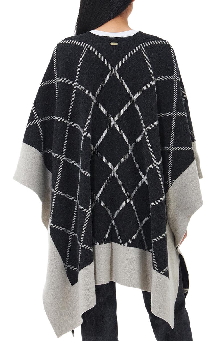 Barbour Cosmia Windowpane Check Wool Blend Cape, Alternate, color, 