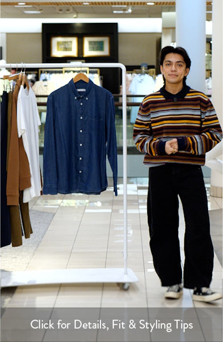 Slim Fit Cotton Chambray Button-Down Shirt, sales video thumbnail