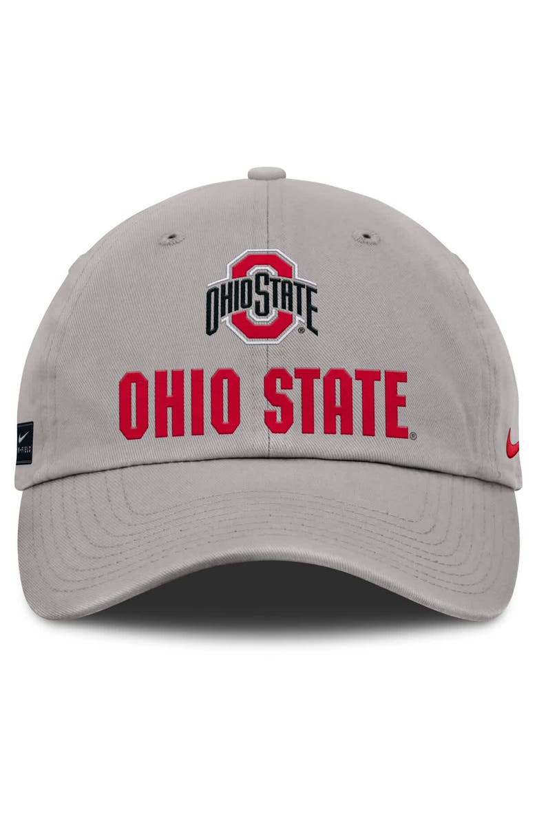 Nike Men's Nike Gray Ohio State Buckeyes 2025 Sideline Club Adjustable Hat, Alternate, color,