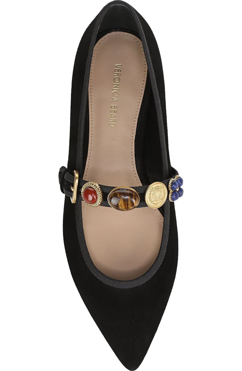 Veronica Beard Selene Charms Pointed Toe Flat, Alternate, color, Black