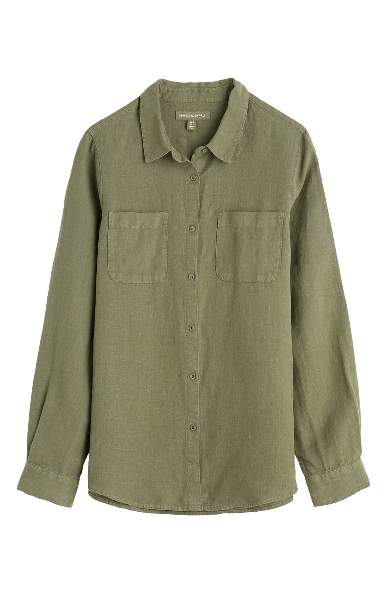Seasalt Cornwall Hazel Branch Linen Button-Up Shirt, Alternate, color, Cypress