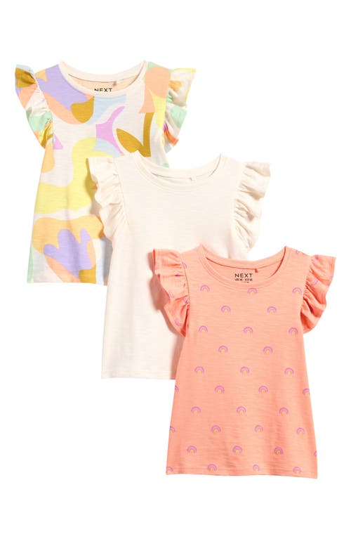 Next Kids' Assorted 3-pack Cotton Ruffle Tanks In Yellow