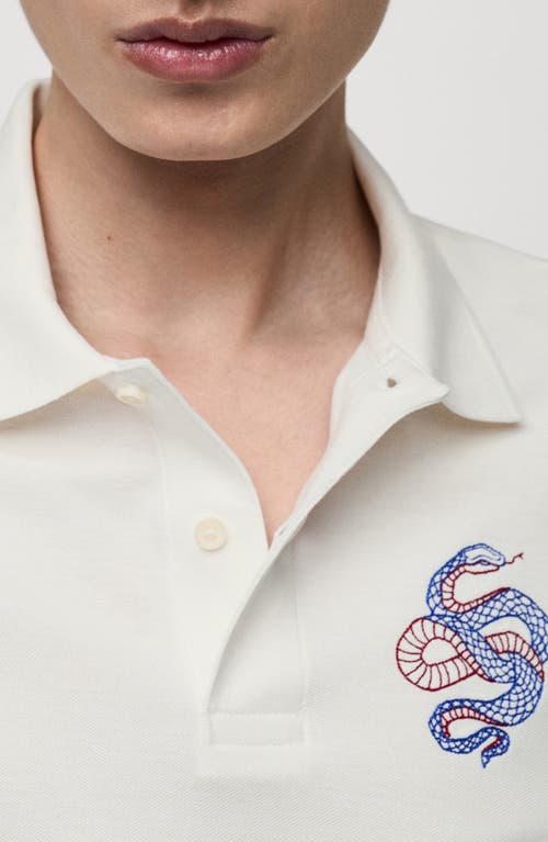 Mango Embroidered Graphic Polo In Multi