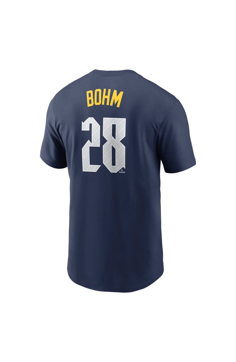 Nike Men's Nike Alec Bohm Navy Philadelphia Phillies 2024 City Connect Fuse Name & Number T-Shirt, Alternate, color, Navy