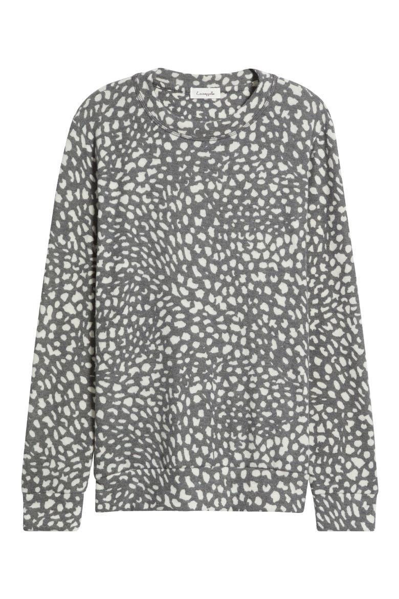 Crewneck Pullover, Alternate, color, CHARCOAL/ IVORY