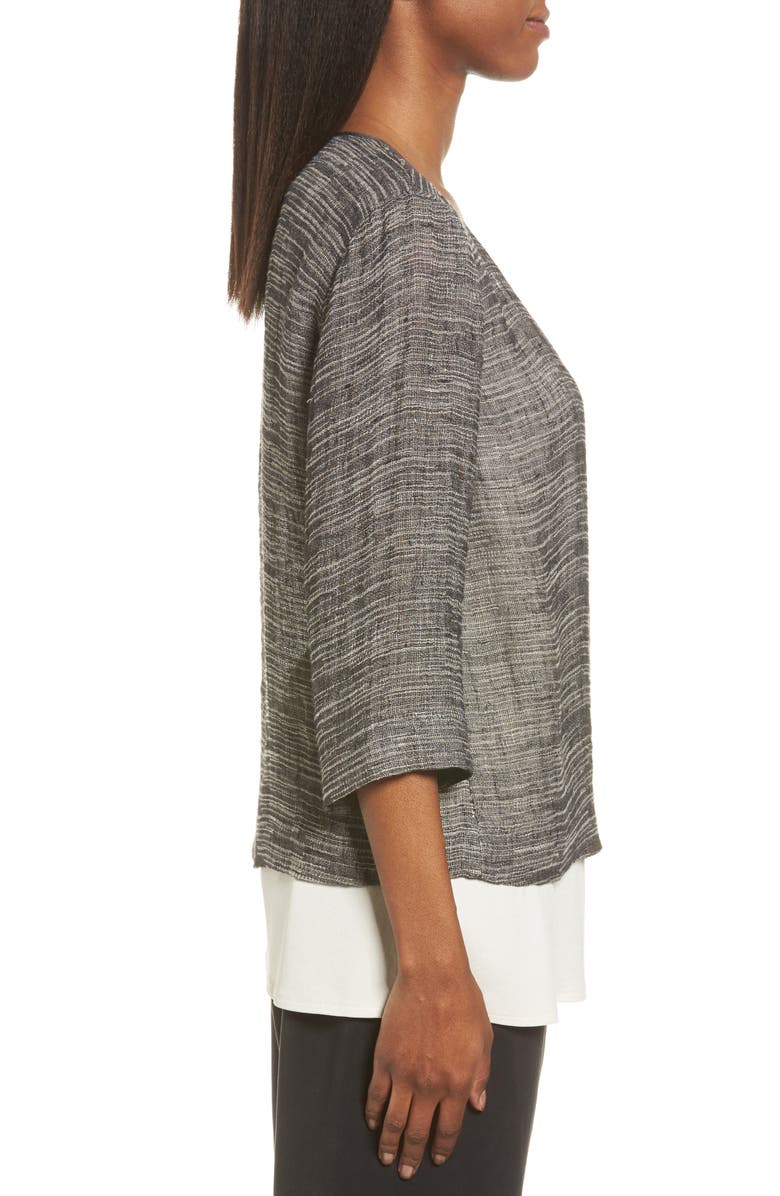 Eileen Fisher Organic Linen Blend Kimono Jacket, Alternate, color, 