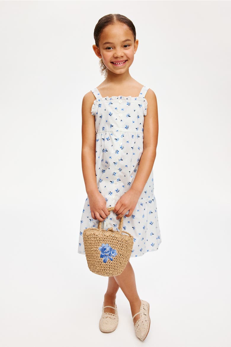 Tiered Cotton Dress, Alternate, color, White/floral