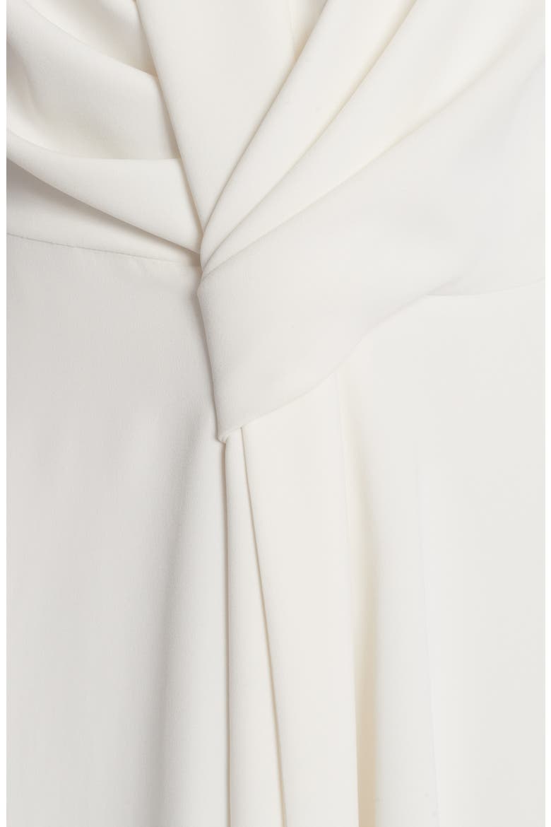 Alexander McQueen Gathered Asymmetrical Midi Sheath Dress, Alternate, color, LIGHT IVORY