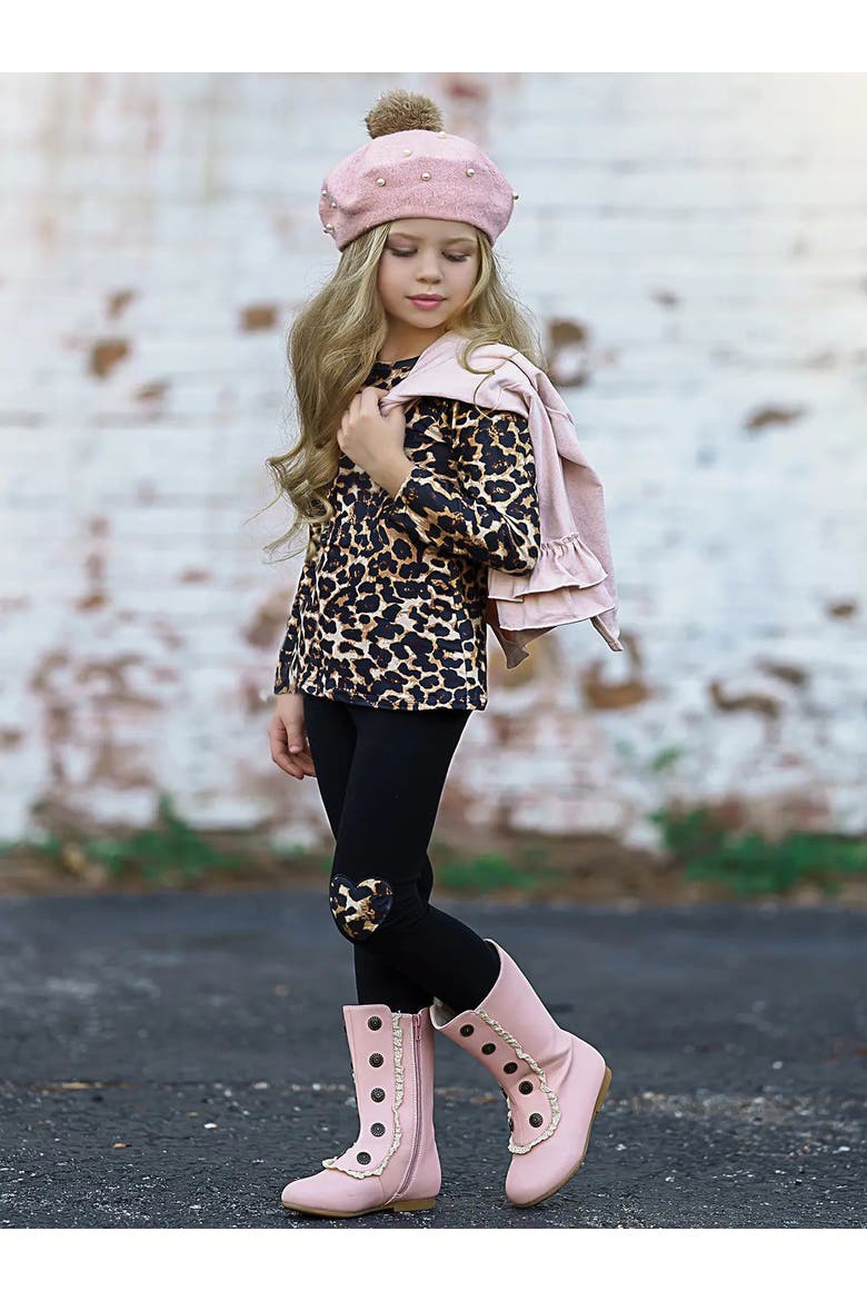 Making Boss Moves Cute Top, Leggings and Jacket Set, Alternate, color, Pink