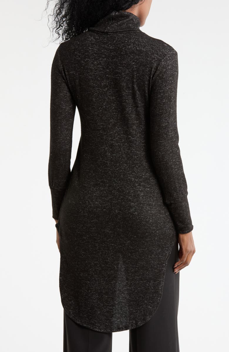 GO COUTURE Turtleneck High-Low Tunic Sweater, Alternate, color, Dark Dull Gray