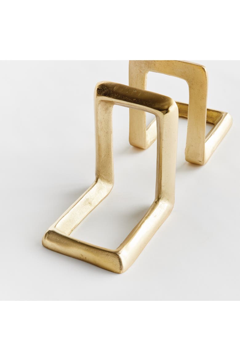 Strofi Decorative Gold Finish Premium Quality Bookends, Set of 2, Alternate, color, Gold