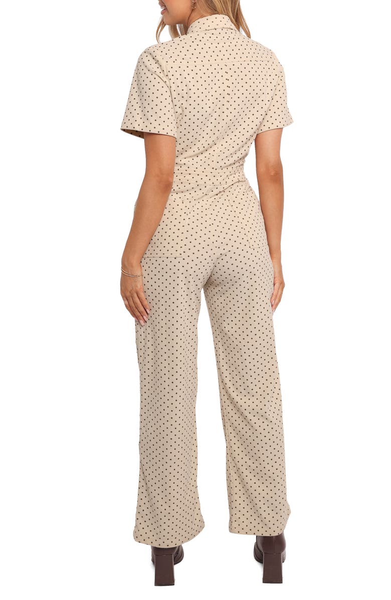 Petal & Pup Mikia Short Sleeve Corduroy Jumpsuit, Alternate, color, Cream Brown