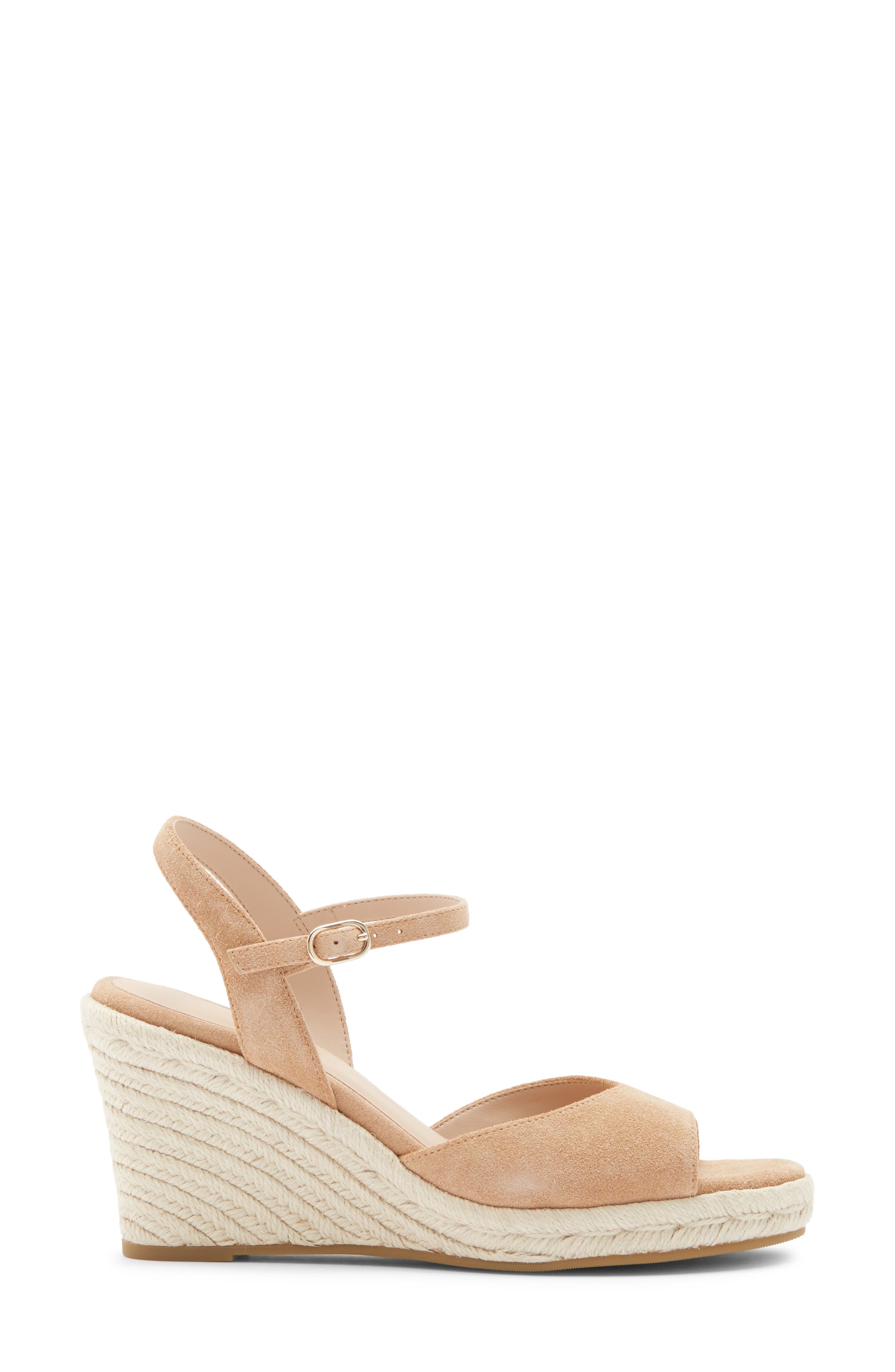 Stuart Weitzman Tia Wedge Sandal, Alternate, color, Golden Beige