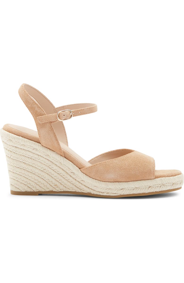 Stuart Weitzman Tia Wedge Sandal, Alternate, color, Golden Beige