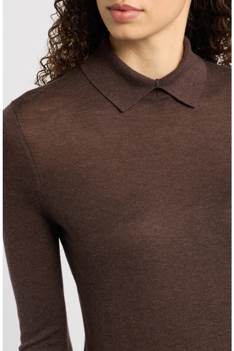 Karli Collared Sweater, Alternate, color, CHOCOLATE