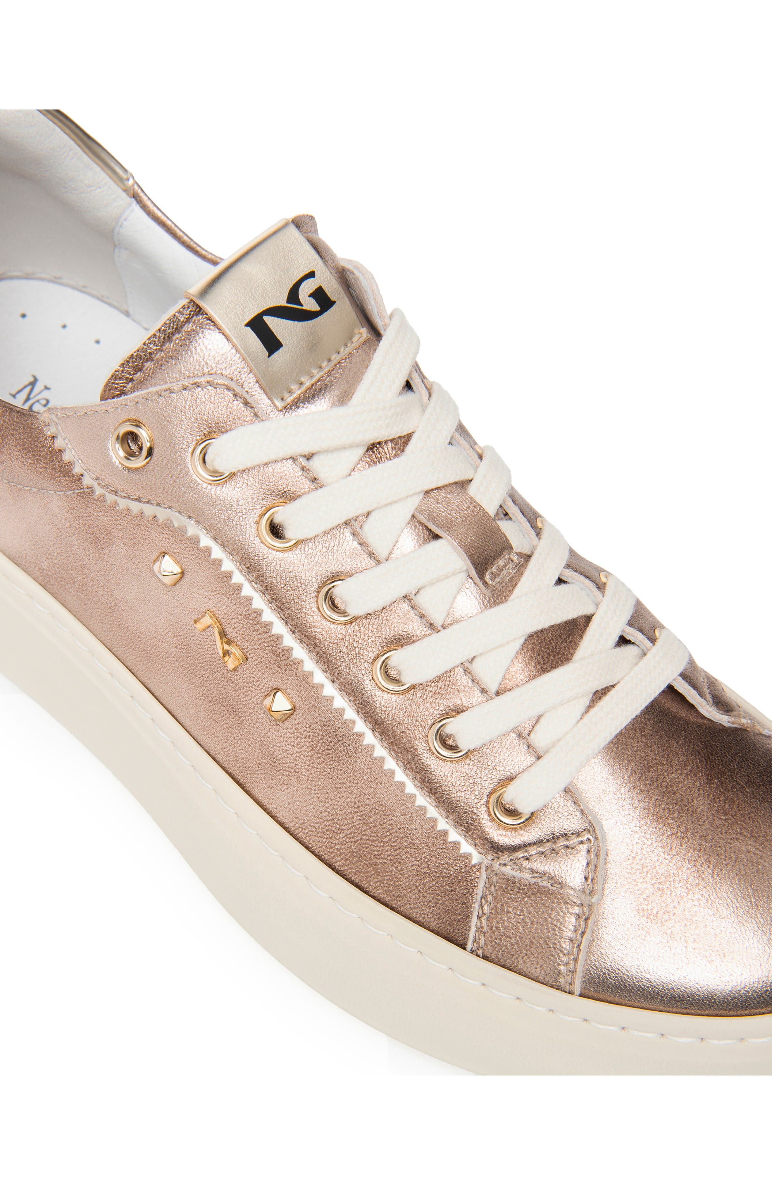 NeroGiardini Metallic Platform Sneaker, Alternate, color, Gold
