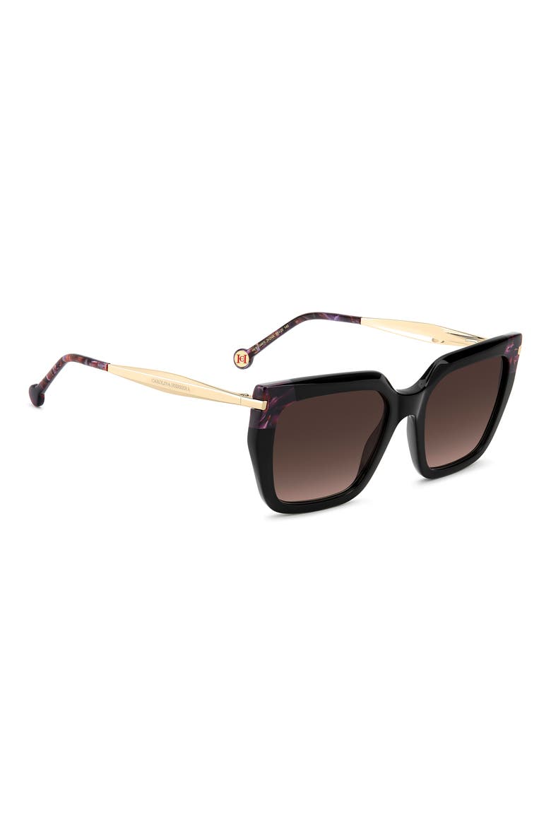 55mm Rectangular Sunglasses, Alternate, color, BLACK PINK/ BROWN
