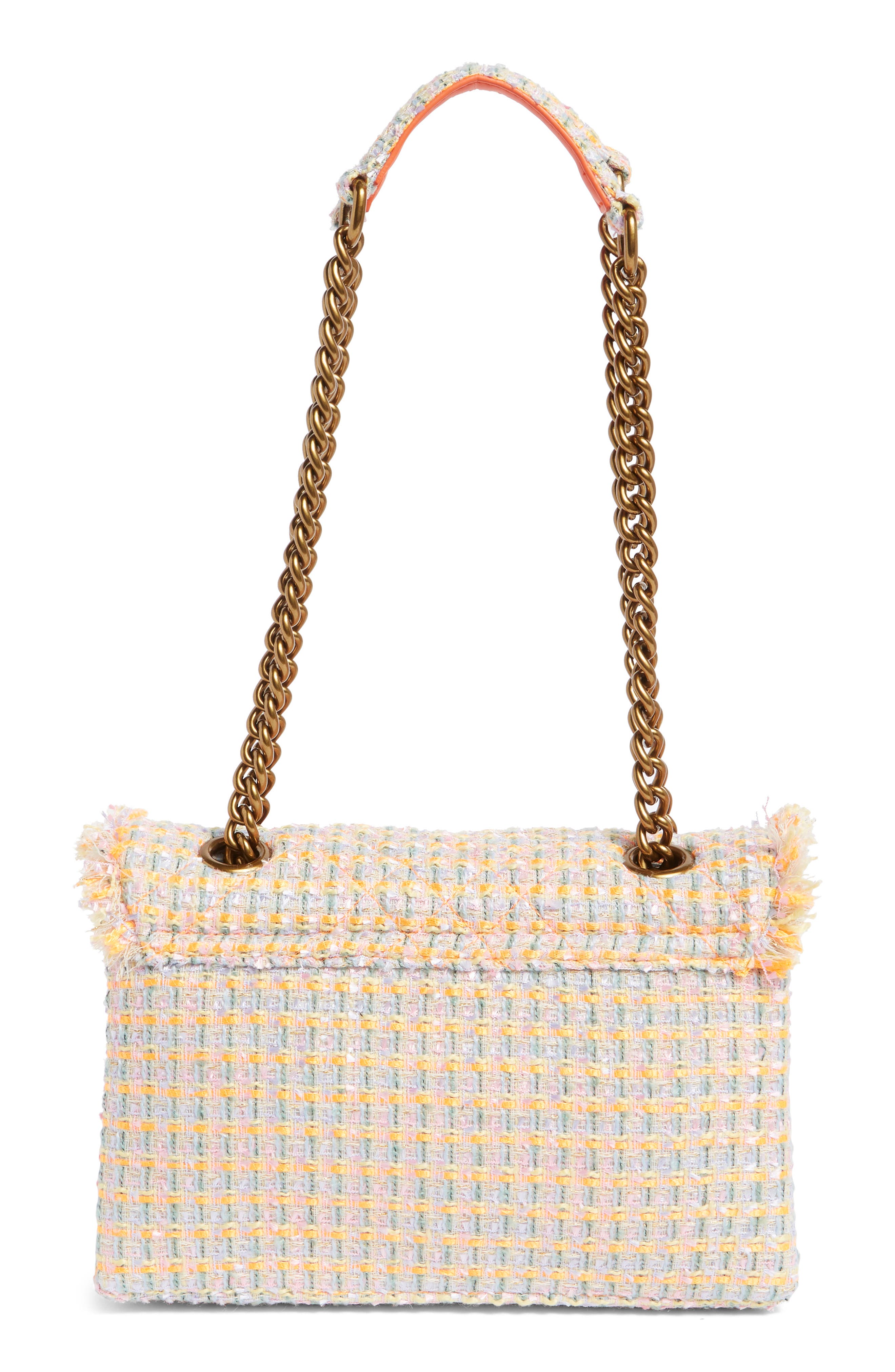 Kurt Geiger London Brixton Tweed Lock Bag, Alternate, color, Lilac