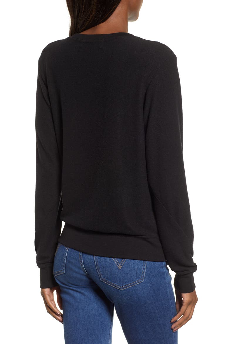 Baggy Beach V-Neck Top, Alternate, color, TRUE BLACK