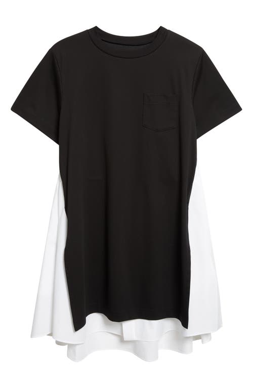 Sacai X Women's Poplin X Cotton Jersey Dress In Black