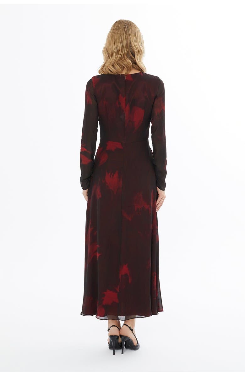 Gizia Ruffled Dress with Crew Neck and Shoulder Zipper Closure, Alternate, color, Black