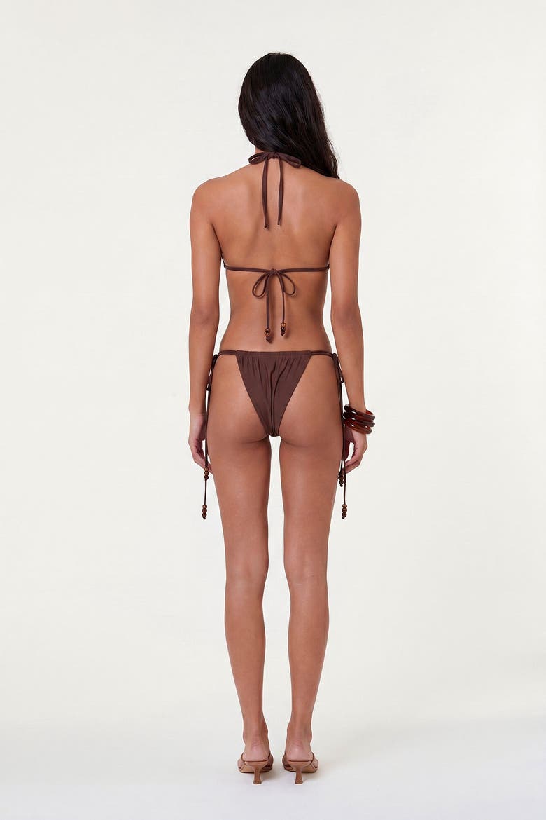 Shelli Bikini Top with Beads, Alternate, color, Espresso