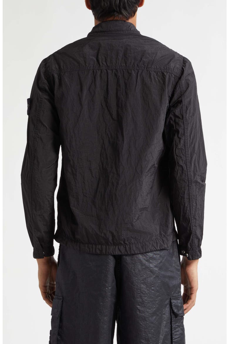 Regular Fit Coated Overshirt, Alternate, color, BLACK