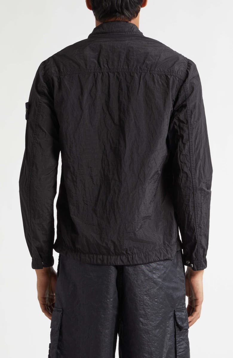 Stone Island Regular Fit Coated Overshirt, Alternate, color, Black
