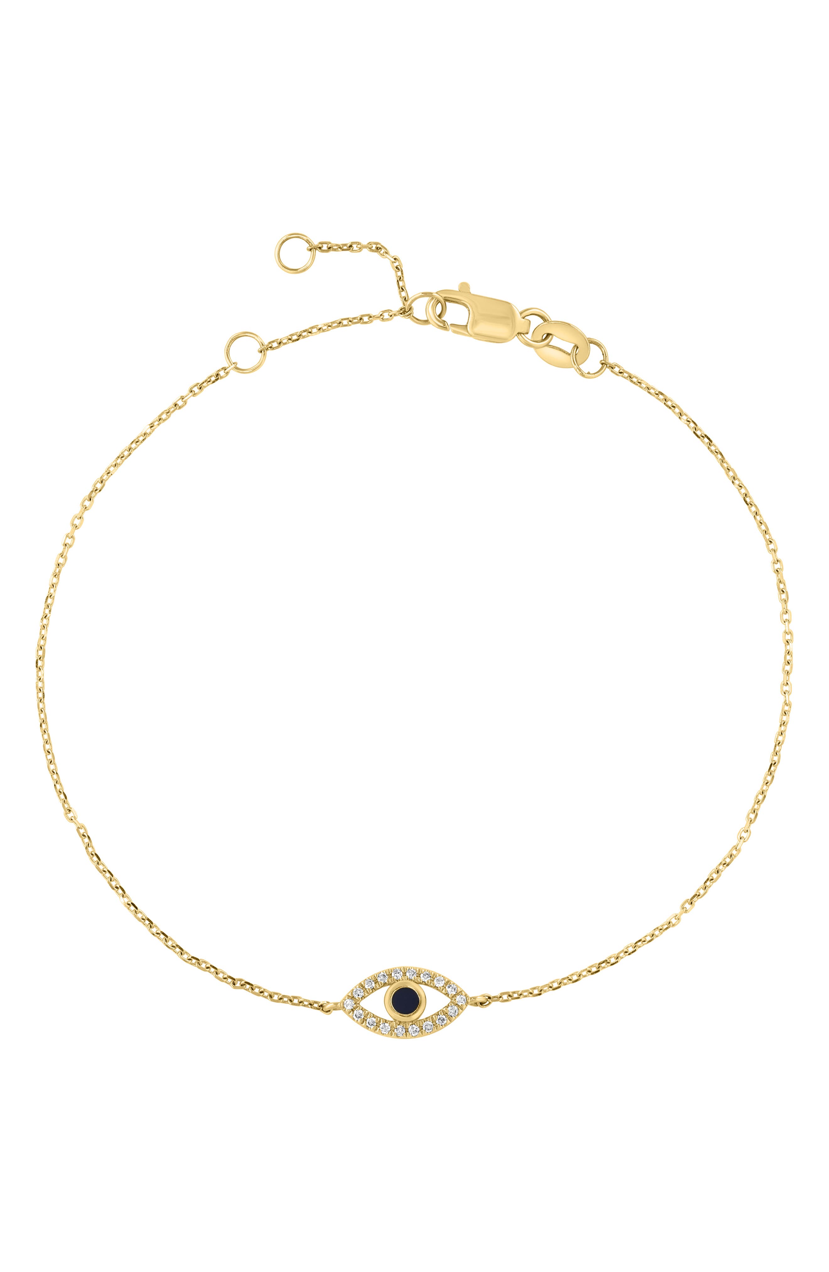 Diamond & Onyx Pavè Eye Chain Necklace