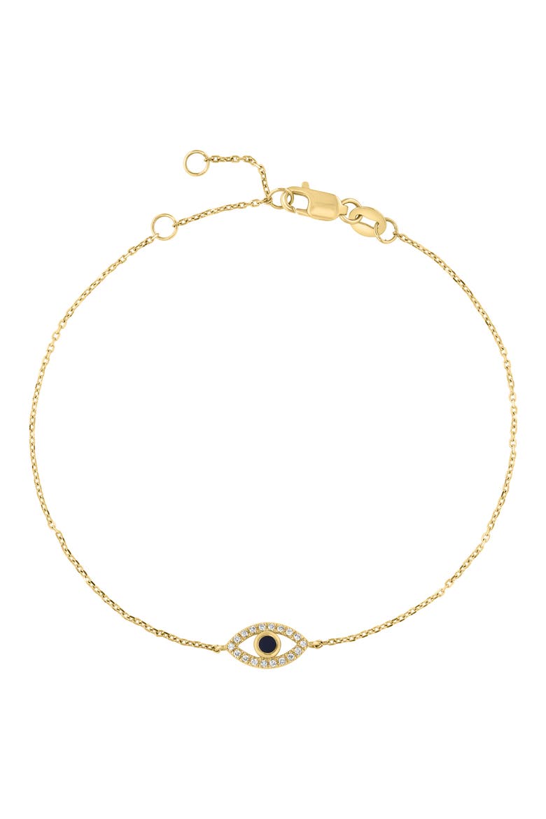 Diamond & Onyx Pavè Eye Chain Necklace, Main, color, BLACK
