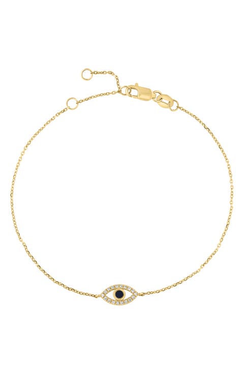 Diamond & Onyx Pavè Eye Chain Necklace