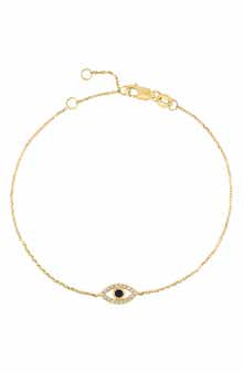 Diamond & Onyx Pavè Eye Chain Necklace