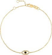 EFFY Diamond & Onyx Pavè Eye Chain Necklace