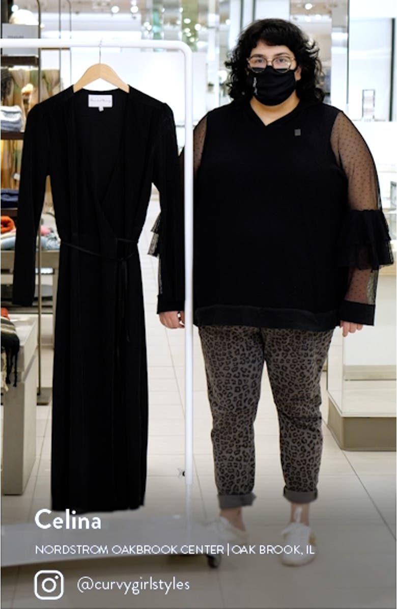 Plissè Long Sleeve Wrap Midi Dress, sales video thumbnail