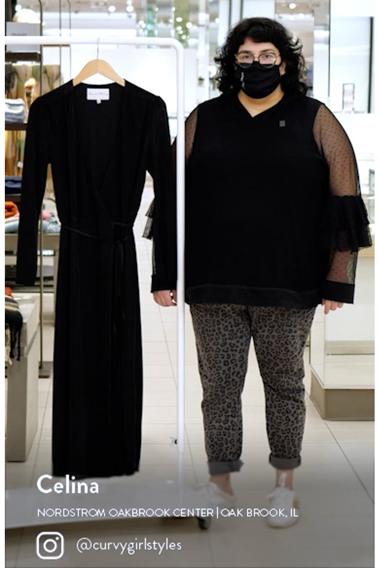 Plissè Long Sleeve Wrap Midi Dress video