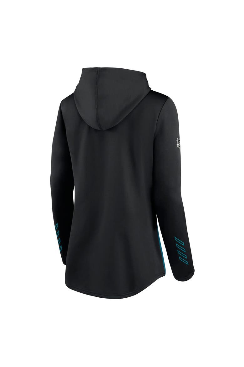 Women's Fanatics Branded Black/Teal San Jose Sharks Authentic Pro Locker Room Pullover Hoodie, Alternate, color, Black