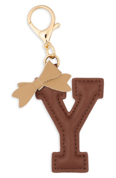 Bow Initial Bag Charm