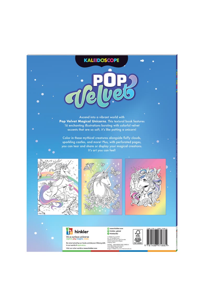 Pop Velvet, Magical Unicorns, Creative Coloring, 32 Pages, Alternate, color, Multicolored