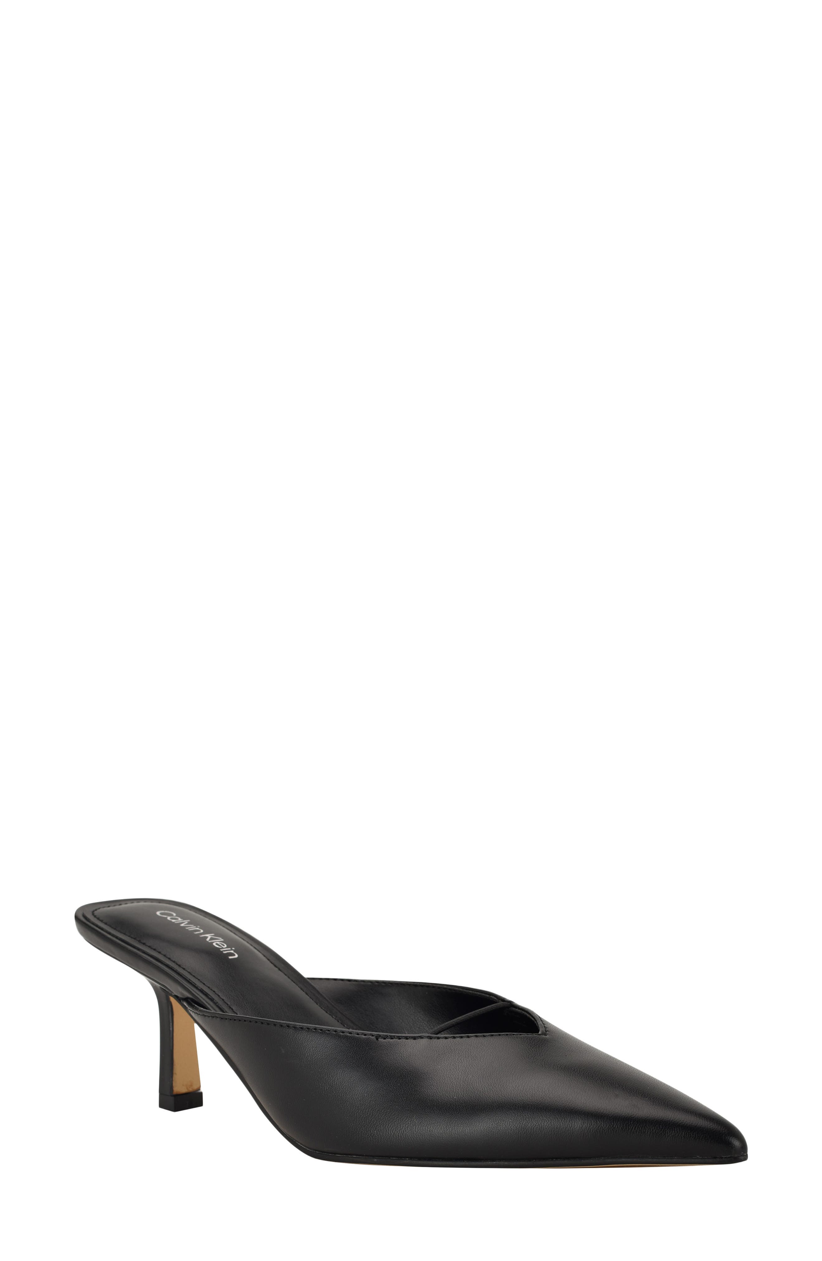 Calvin Klein Camily Pointed Toe Mule, Main, color, Black 003