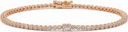 BY ADINA EDEN Lab Grown Diamond Emerald Bezel Accent Tennis Bracelet 14K