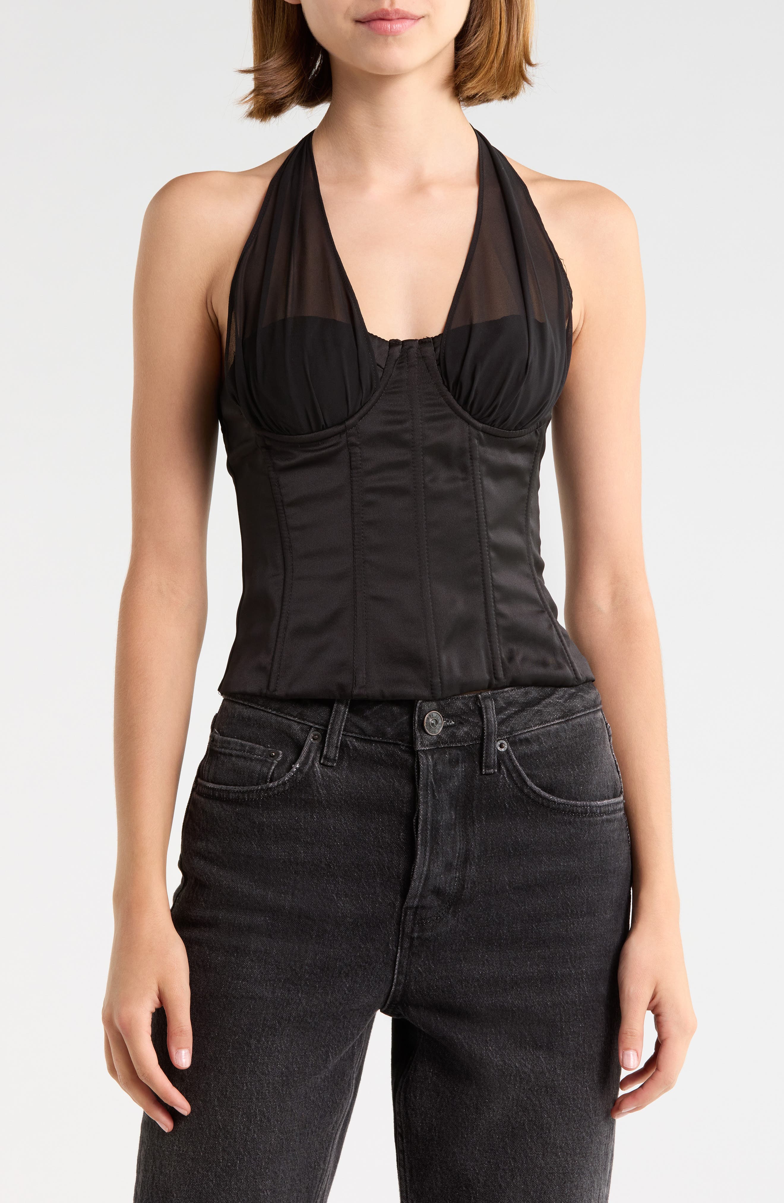 Ashley Mesh Strap Halter Top