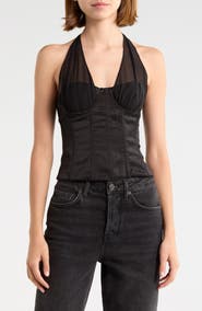 Princess Polly Ashley Mesh Strap Halter Top