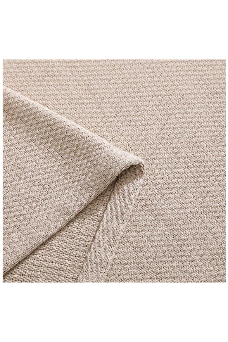 Cotton Piqué Throw Blanket, Alternate, color, BEIGE