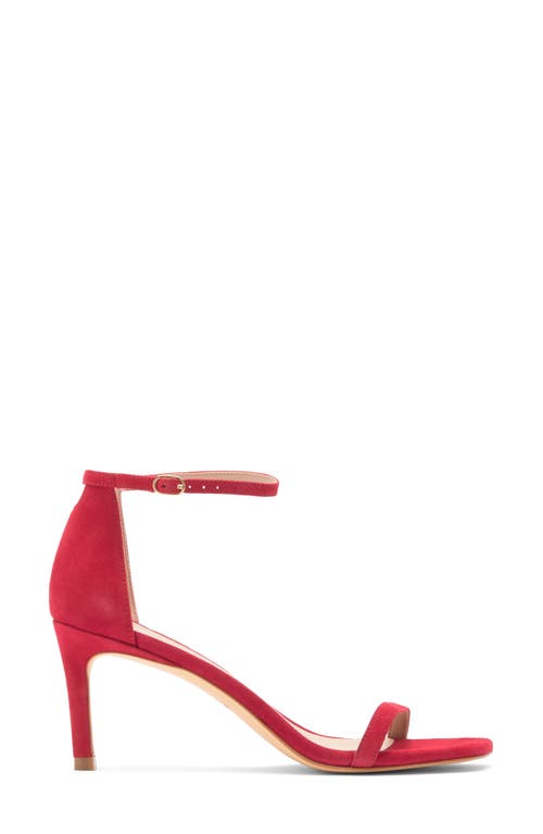 Stuart Weitzman Amelina Suede Sandal In Lipstick Red