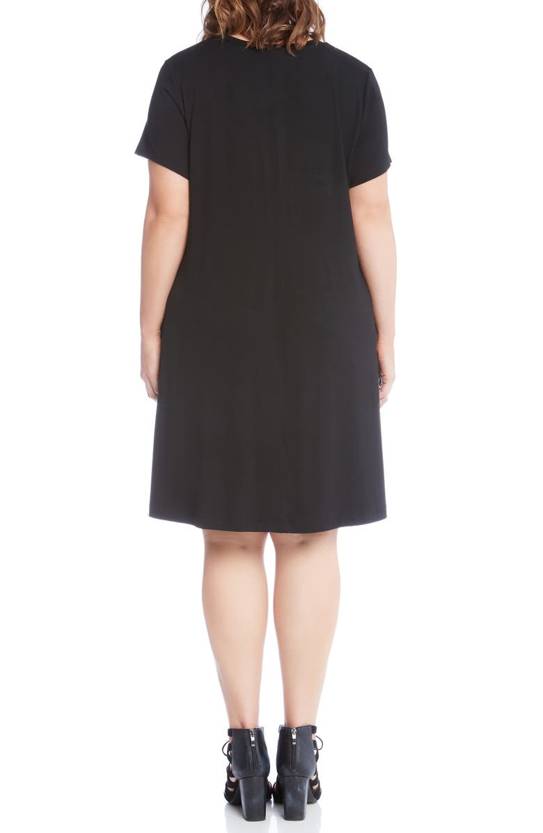 Karen Kane Quinn Pocket Shift Dress, Alternate, color, Black