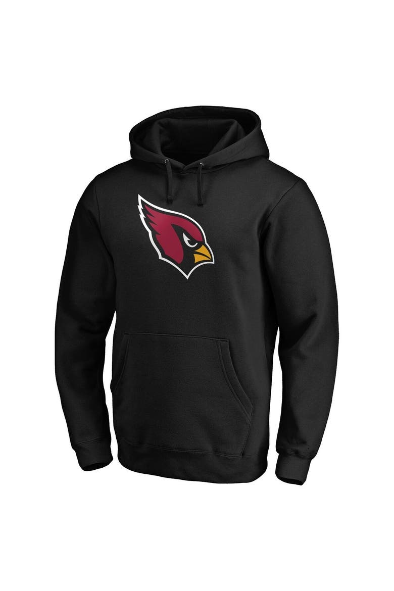 Men's Fanatics Branded Black Arizona Cardinals Primary Logo Fitted Pullover Hoodie, Alternate, color, BLACK
